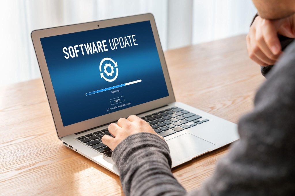 Software update on the computer for the modish version of a device software upgrade.